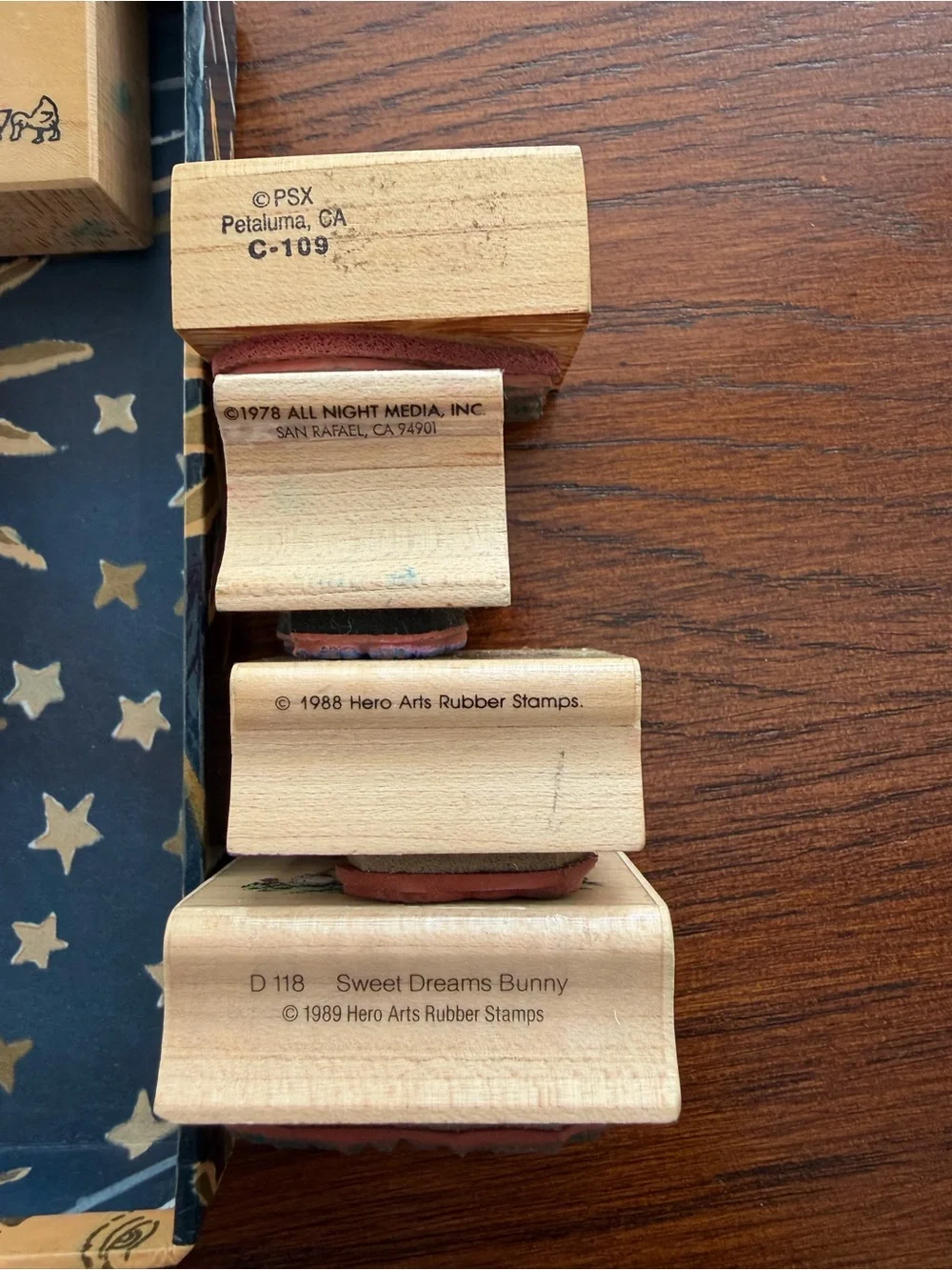Vintage Craft Rubber Stamp Lot of 14 Wood Block
